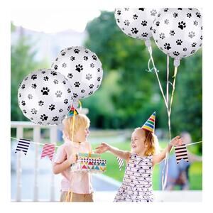 20 pieces Dog Paw Print Aluminum Foil Balloons 18 Inch Birthday Decorations Dog